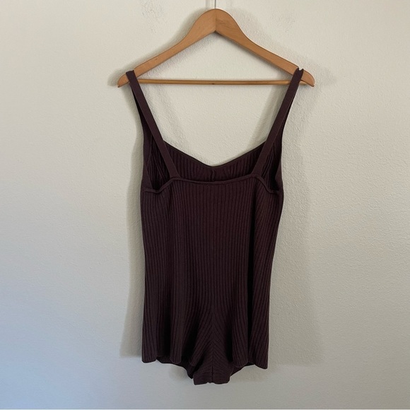 LYR by Splendid Wool Cashmere Blend Romper Ribbed Brown Size Medium - Picture 9 of 12